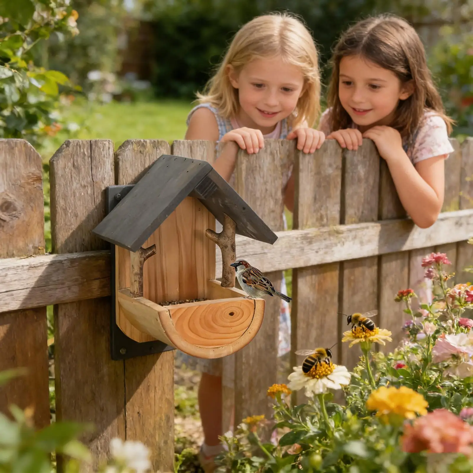Wall Mount Wooden bird feeder  - огляд і ціна Feeding