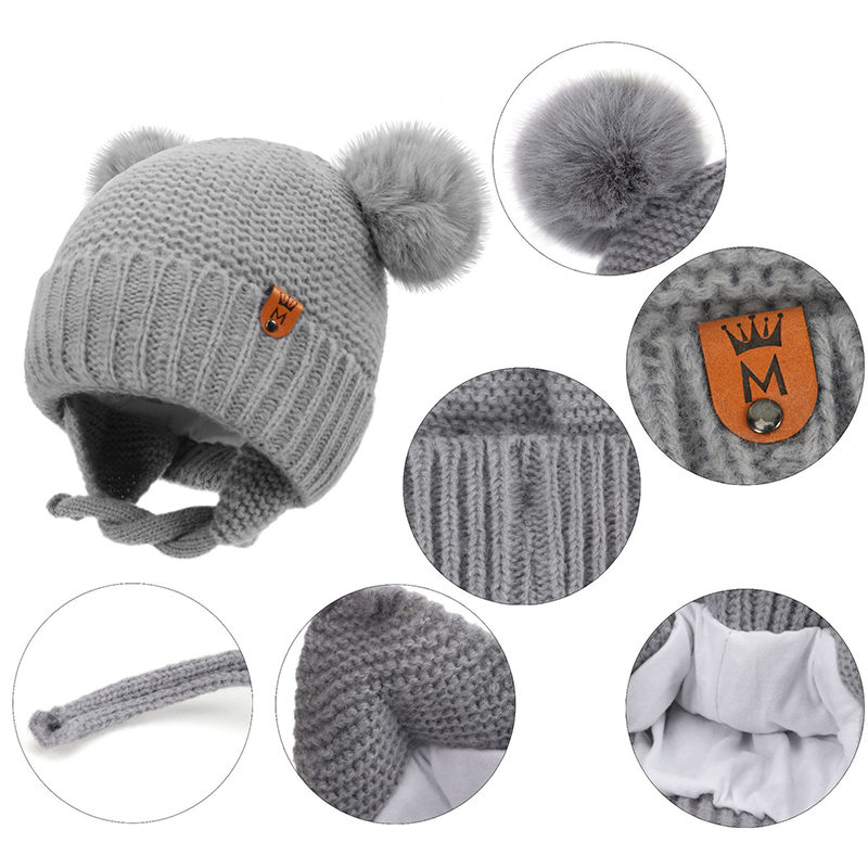Baby Wool Hat Cute Fur Ball Ea - огляд і ціна Infant Beanie Hat With Ears