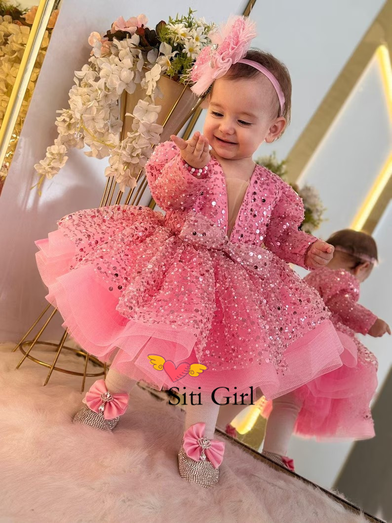 Pink Princess Baby Dress Flowe - огляд і ціна Toddler Girl Tulle Party Dress
