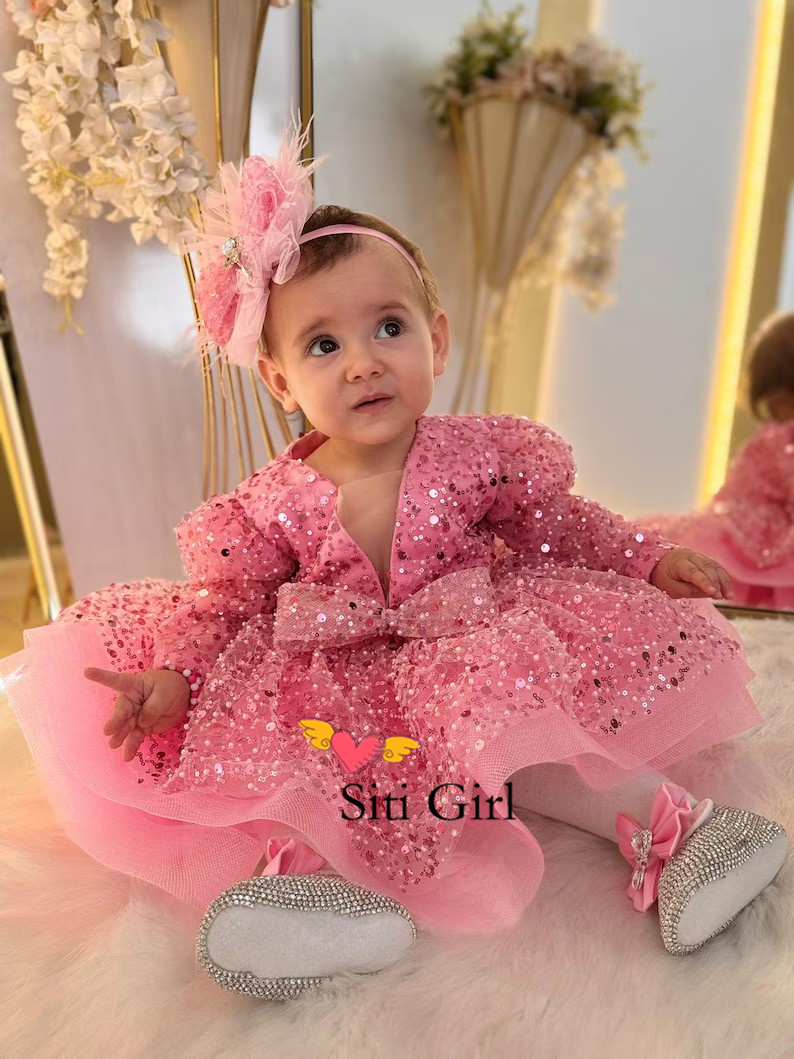 Pink Princess Baby Dress Flowe - огляд і ціна Toddler Girl Tulle Party Dress