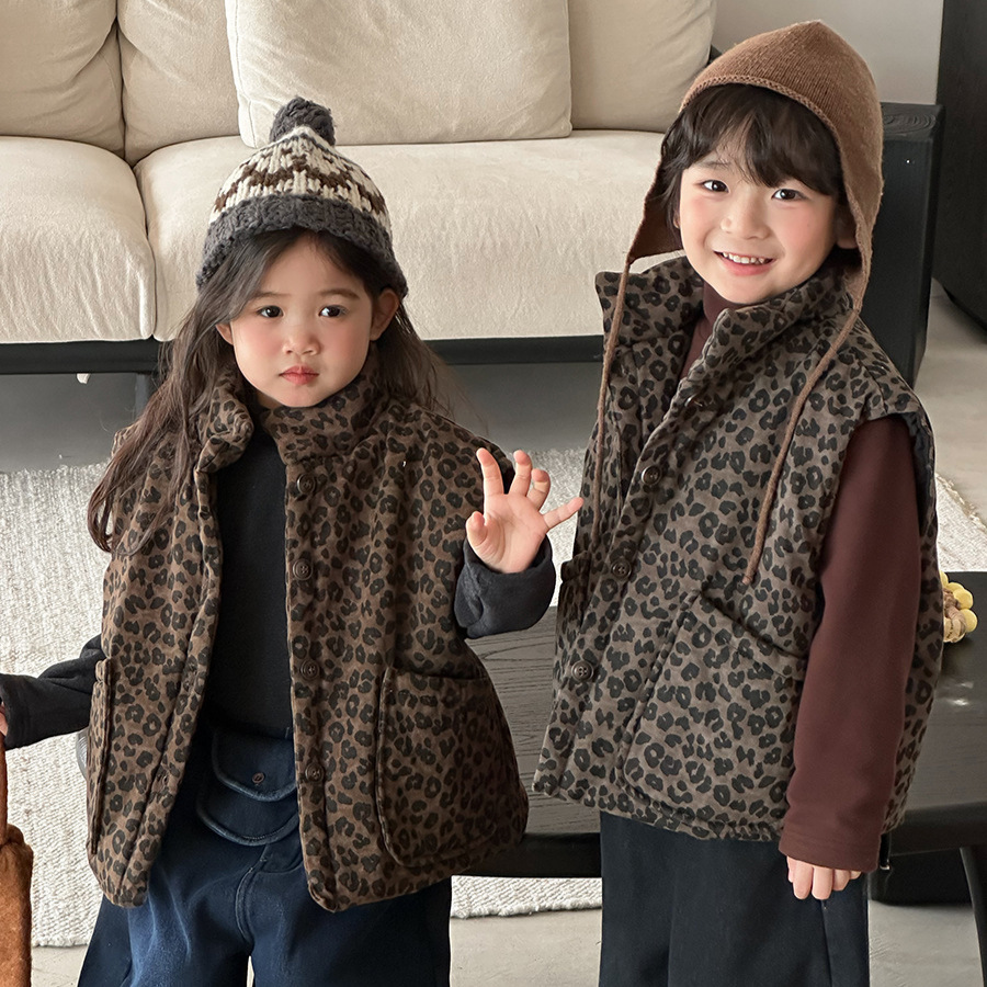 Kids Leopard Print Padded Vest - огляд і ціна Toddler Boy Winter Fleece Jacket