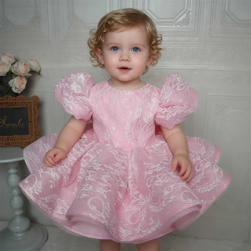 Elegant Pink Glitter Lace Todd - огляд і ціна Toddler Girl Tulle Party Dress