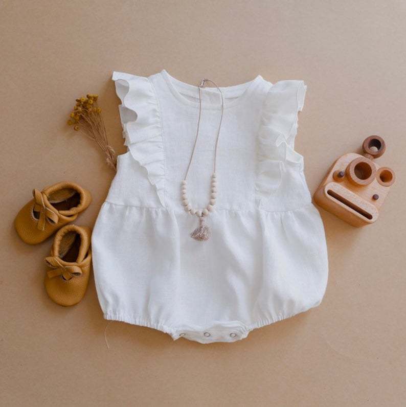 Summer Newborn Infant Baby Gir - огляд і ціна Baby Summer Linen Sleeveless Jumpsuit
