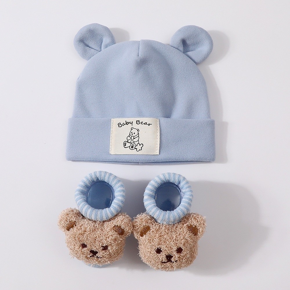 2Pcs/Set Cute Cotton Baby Hat  - огляд і ціна Infant Beanie Hat With Ears