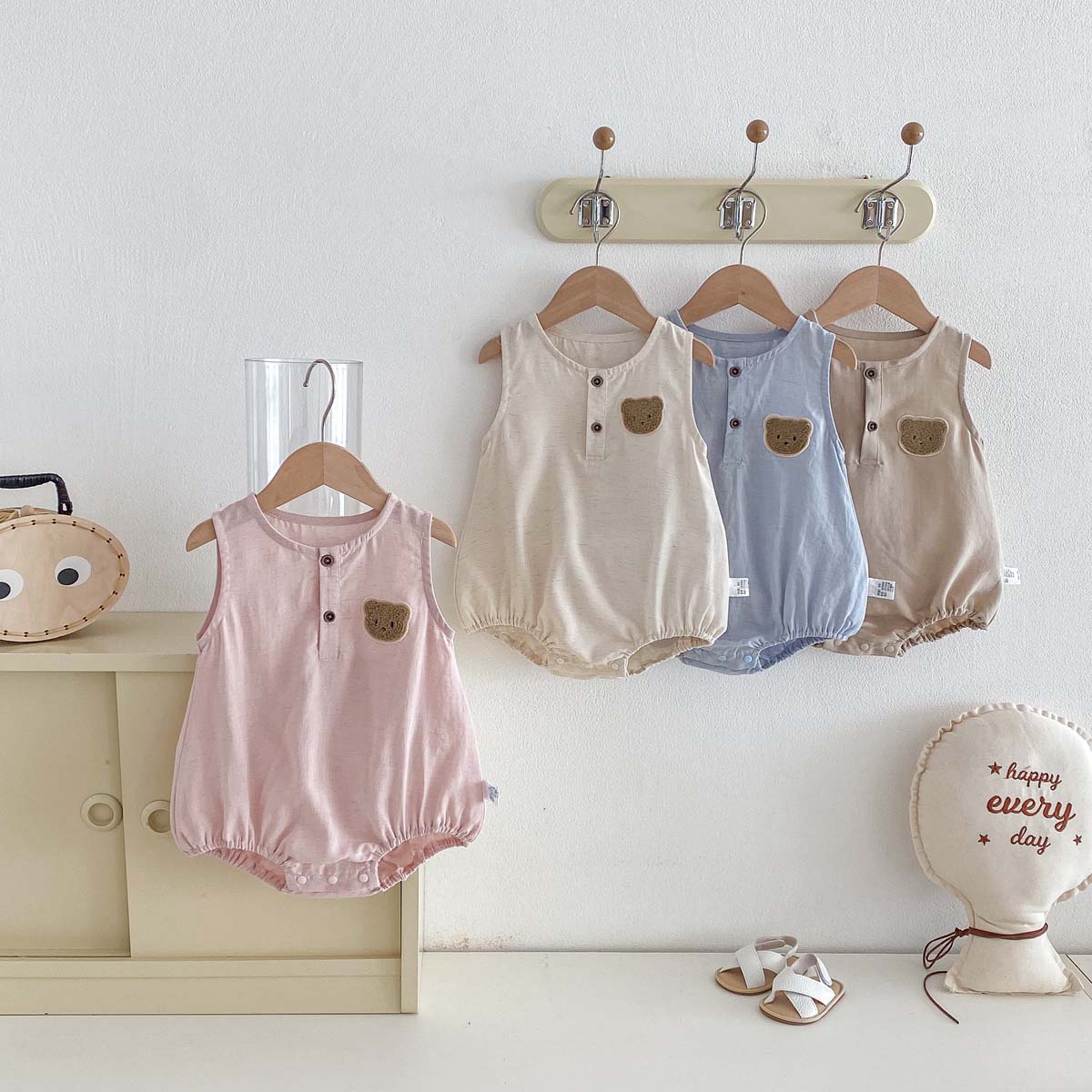 Baby Summer Bear Thin Sleevele - огляд і ціна Baby Summer Linen Sleeveless Jumpsuit