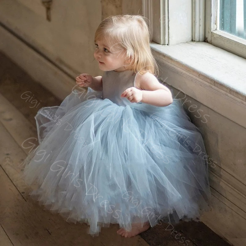 Blue Flower Girl Dress for Wed - огляд і ціна Toddler Girl Tulle Party Dress