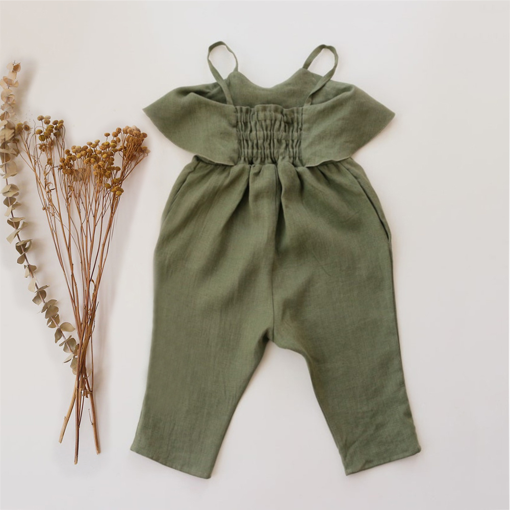 Baby Girl Summer Clothes Baby  - огляд і ціна Baby Summer Linen Sleeveless Jumpsuit