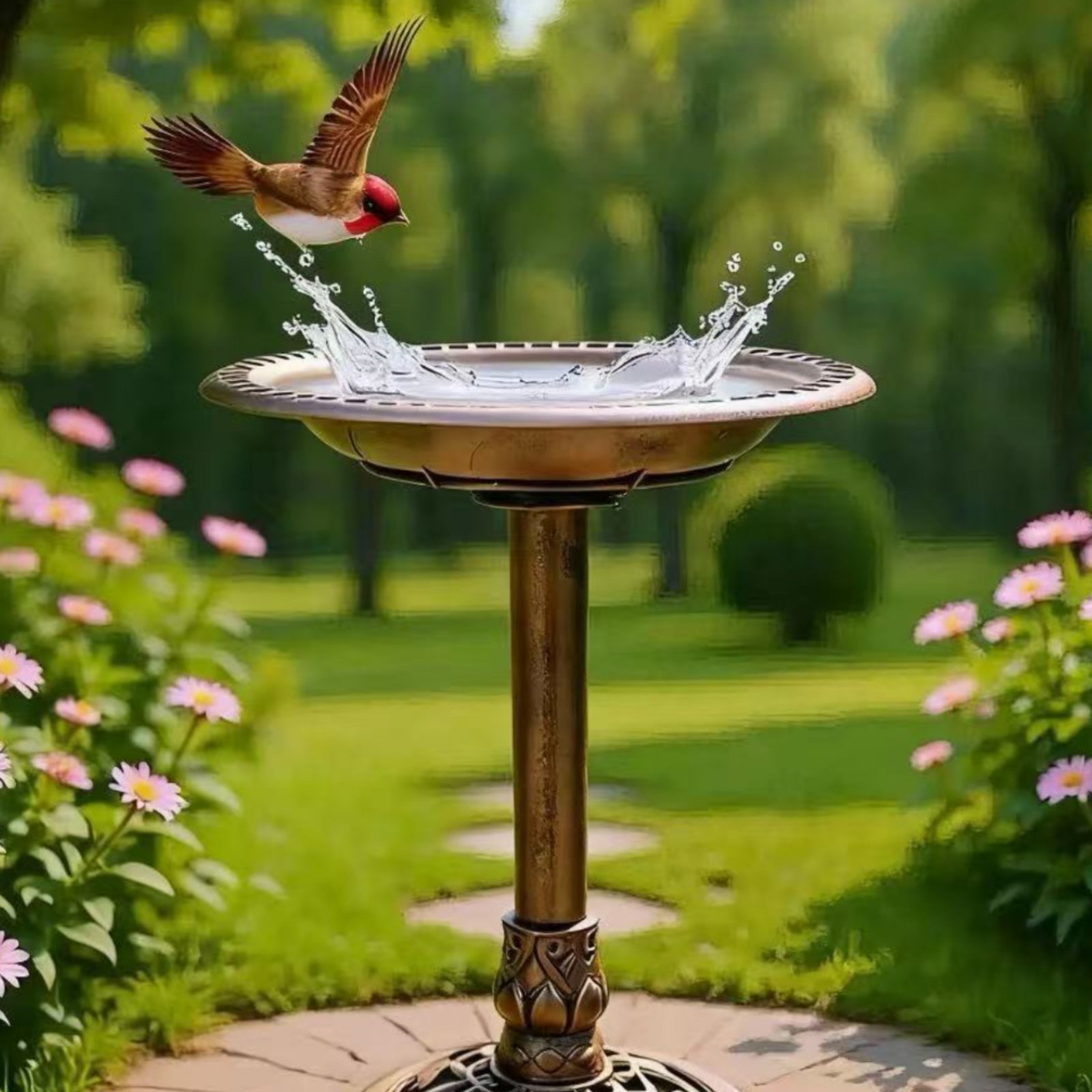 Bird Bath Bowl with Ground Sta - огляд і ціна Feeding