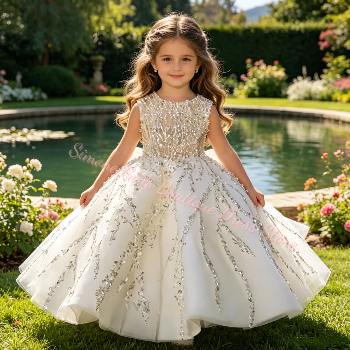 Flower Girl Dress Luxury Beade - огляд і ціна Toddler Girl Tulle Party Dress