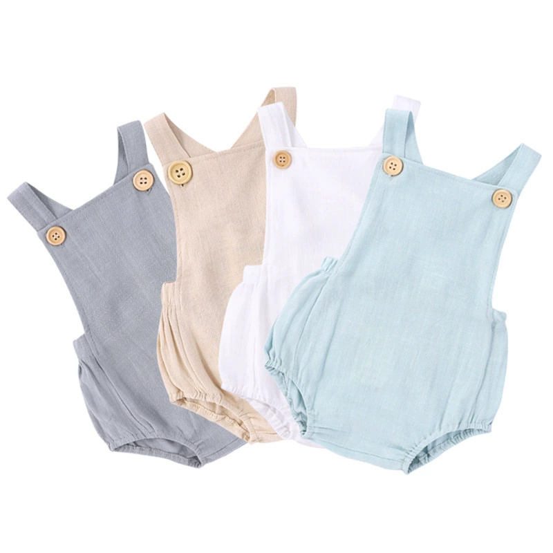 2025 Summer Newborn Baby Boys  - огляд і ціна Baby Summer Linen Sleeveless Jumpsuit