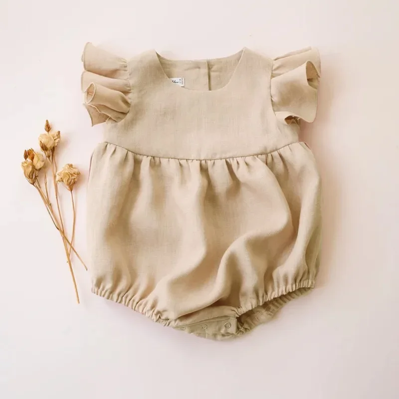 0-24M Linen Cotton Newborn Gir - огляд і ціна Baby Summer Linen Sleeveless Jumpsuit