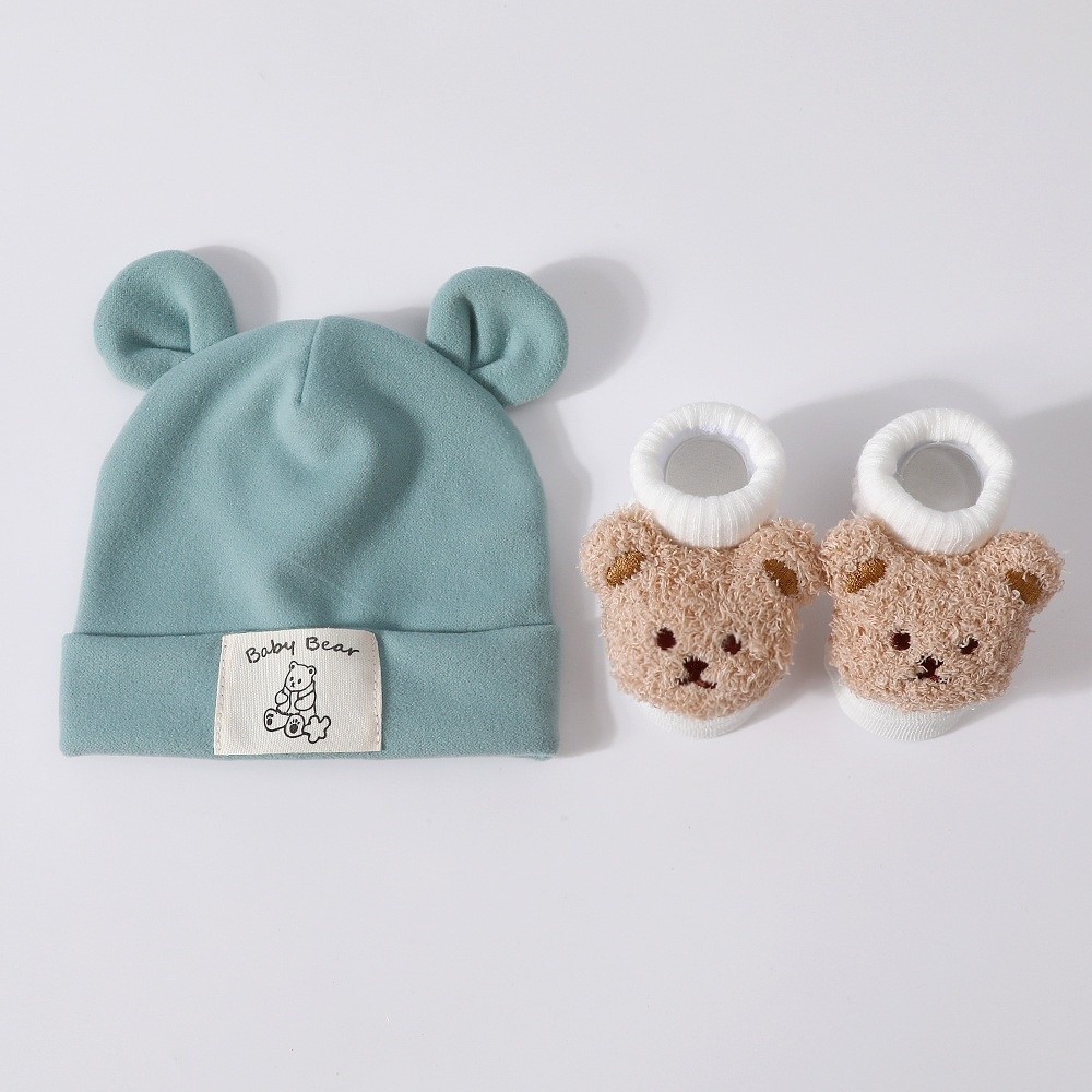 2Pcs/Set Cute Cotton Baby Hat  - огляд і ціна Infant Beanie Hat With Ears
