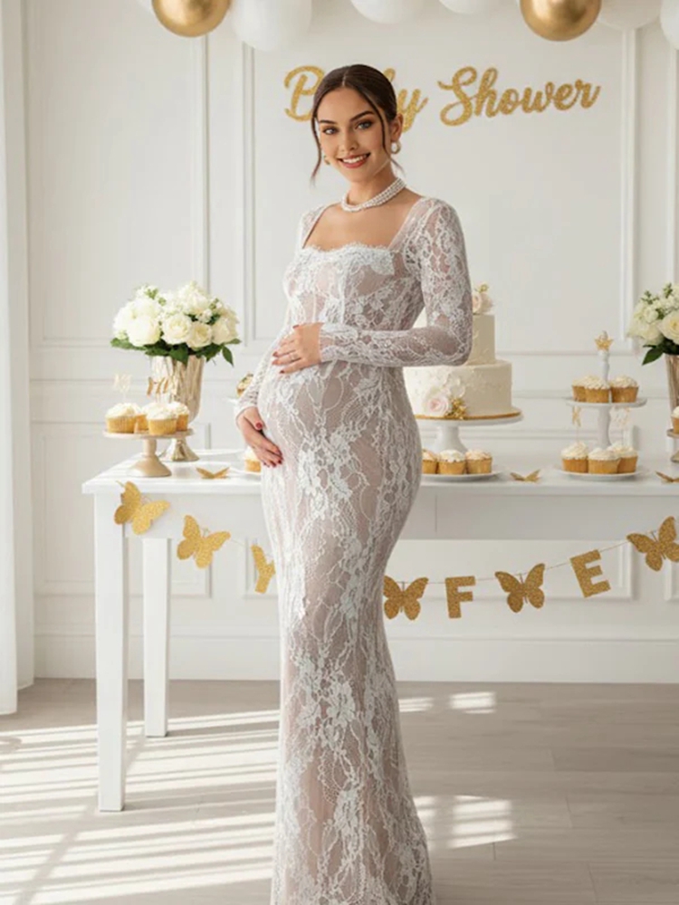 Lace Maternity Photoshoot Dres - огляд і ціна Maternity Wear